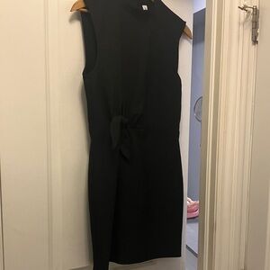Mango Black Sleeveless Mini Dress with Self Tie Detail at Waist